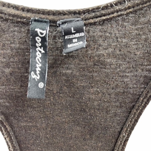 Portocruz Double Strap Hankie Dress Pockets Brown Size L - Picture 4 of 6